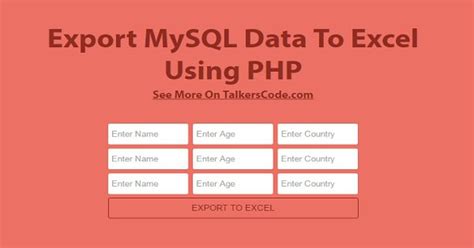 How To Export Data To Excel Sheet In Php Mysql Websco Vrogue Co