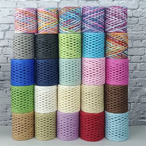 200m Natural Raffia Straw Yarn For Knitting Crocheting Paper Threads