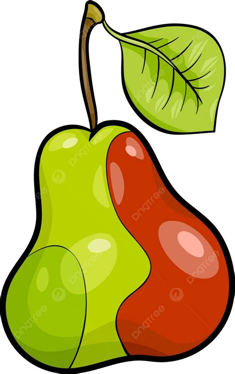 Pera Fruta Dibujos Animados Ilustración Comida Fruta Verde Vector Png