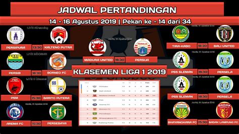 Jadwal Liga 1 2019 - jadwal hari ini dan klasemen shoppe liga 1 2019