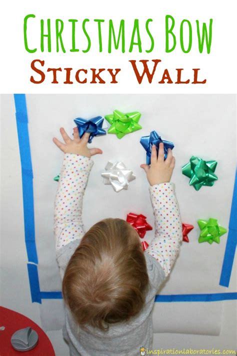 Searching pinterest and google for toddler christmas activities. Christmas Bow Sticky Wall | Inspiration Laboratories