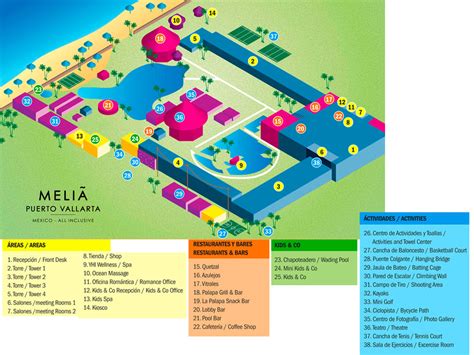 Resort Map Melia Puerto Vallarta All Inclusive Puerto Vallarta Mexico