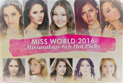 Miss World 2016 Sixth Hot Picks Missosology