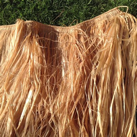 Authentic Natural Grass Skirt Only Polyesian Natural Manafau