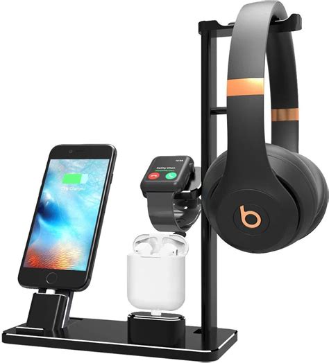 Yomeng Charging Stand For Apple Watch Headphone Charger Station Holder 4 In 1 Aluminum Docks