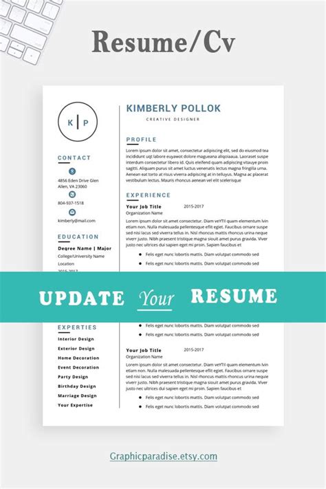 A Professional Resume Template With Blue Accents