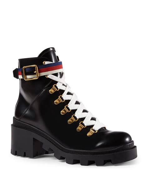 Earn cash back, set sale alerts and shop exclusive offers only on shopstyle. Gucci Leather Combat Boot | Neiman Marcus
