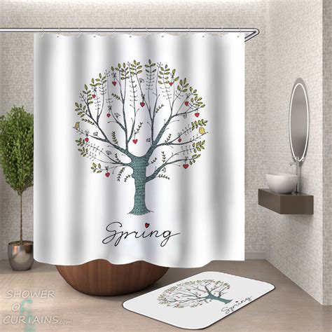 Shower Curtains With Spring Tree Shower Of Curtains