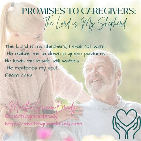 Promises To Caregivers The Lord Is My Shepherd