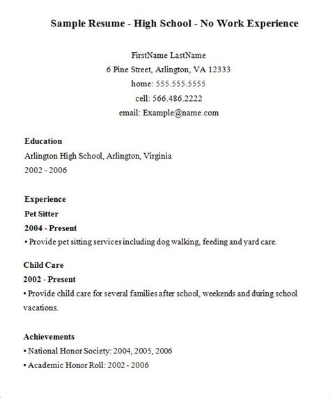 high school resume templates  samples examples