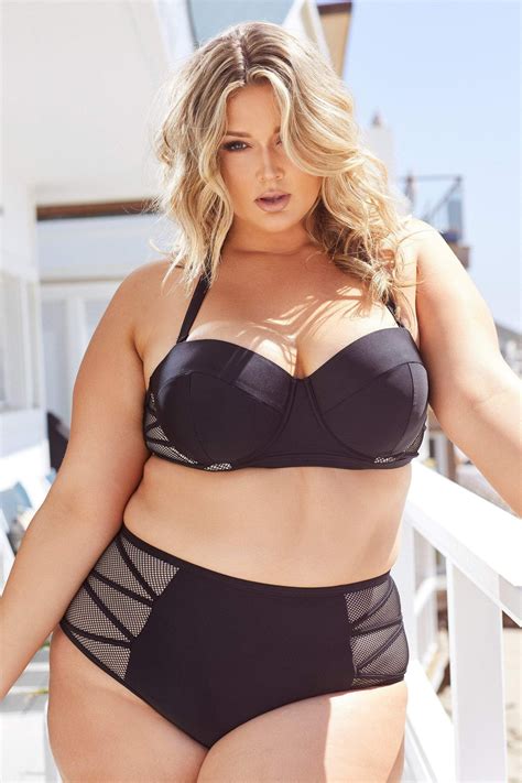 hunter mcgrady plus size curve black mesh insert bikini top playful promises