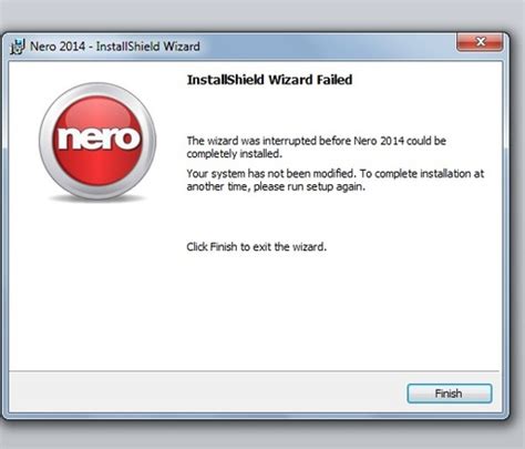 When this occurs, start the silent installation use. Nero 2014 InstallShield Wizard was interrupted - Techyv.com