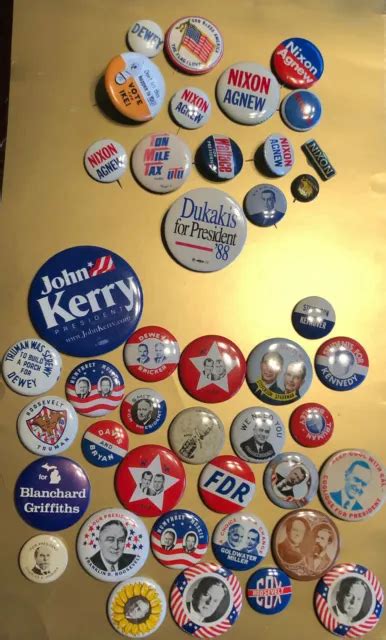 VINTAGE POLITICAL CAMPAIGN Buttons Pins Kennedy Nixon Dewey Ike Some W Out Pins PicClick