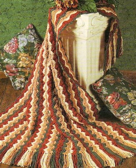 Vintage Crochet Pattern Navajo Shell Ripple Afghan Pdf Instant Etsy