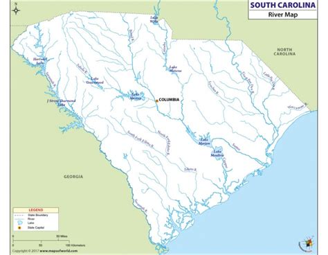 Buy South Carolina River Map
