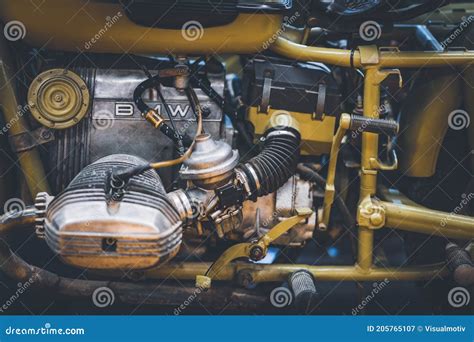 Engine Of An Ural Sidecar Motorcycle Editorial Photography Image Of