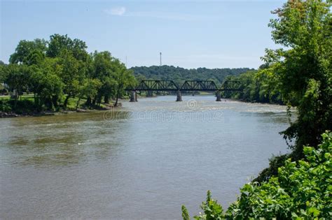 Railroad Bridge Over River Stock Photo Image Of Iron 166555022