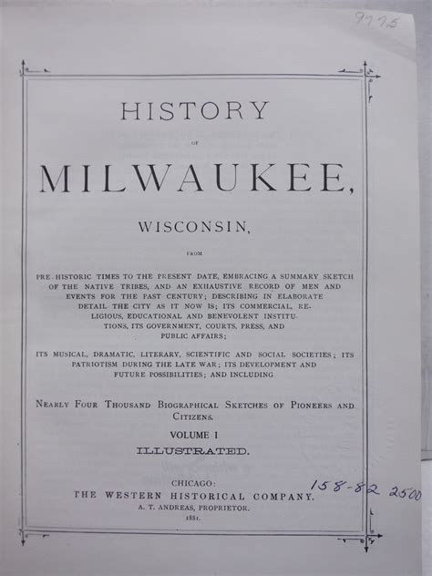 History Of Milwaukee Wisconsin 1881 Western Historical Company Rebound