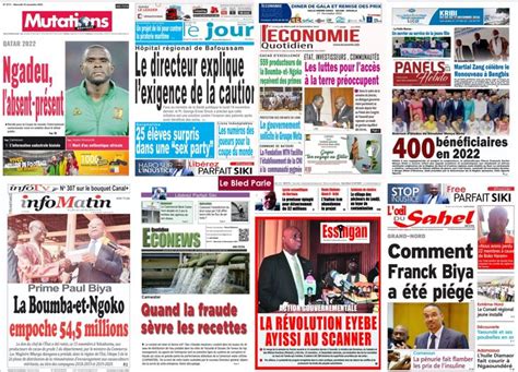 Revue De Presse Du Cameroun Actualité Revue De Presse Du Cameroun