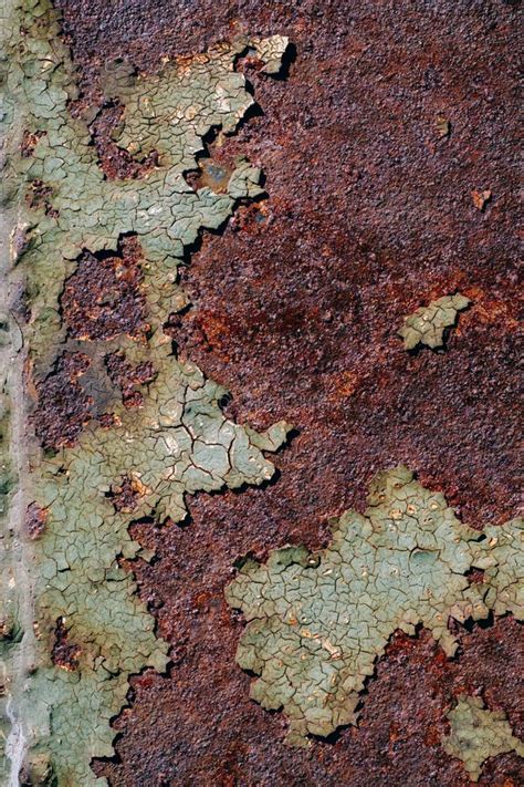 Rusty Metal Surface With Cracked Green Paint Abstract Rusty Met Stock