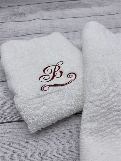 Custom Monogrammed Towels Towel Set Powder Room Etsy Uk