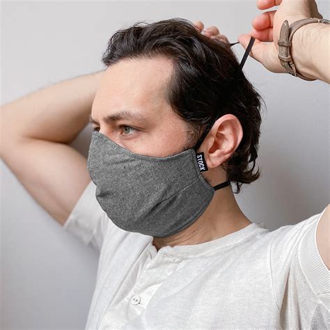 Gray Chambray Washable Face Mask Made In Usa Stock Mfg Stock Mfg Co