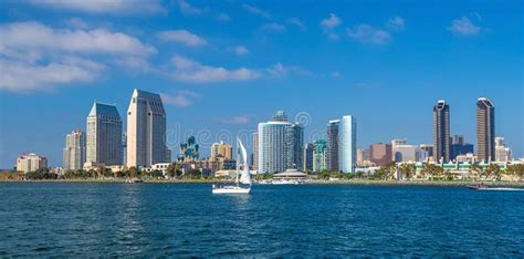 San Diego Skyline From Point Loma Island California Stock Photo