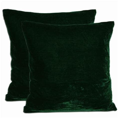 Green Velvet Down Alternative Filled Throw Pillows Set Of 2 Bed