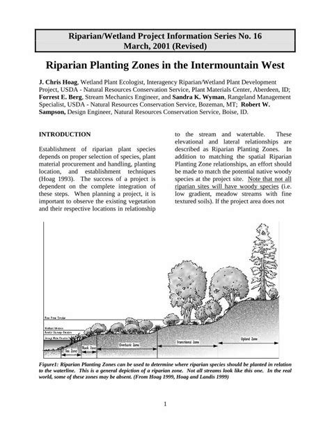 Pdf Riparian Planting Zones In The Intermountain West · Riparian