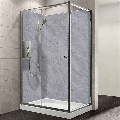 Mb Maxi 1200mm Wide Grey Marble Bathroom Shower Panel Aps Wall