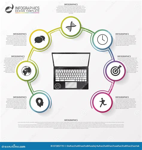 Infographic Design Template With Computer Vector Stock Vector Illustration Of Mobile