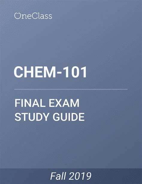 Chem 101 Study Guide Fall 2019 Comprehensive Final Exam Notes Mole