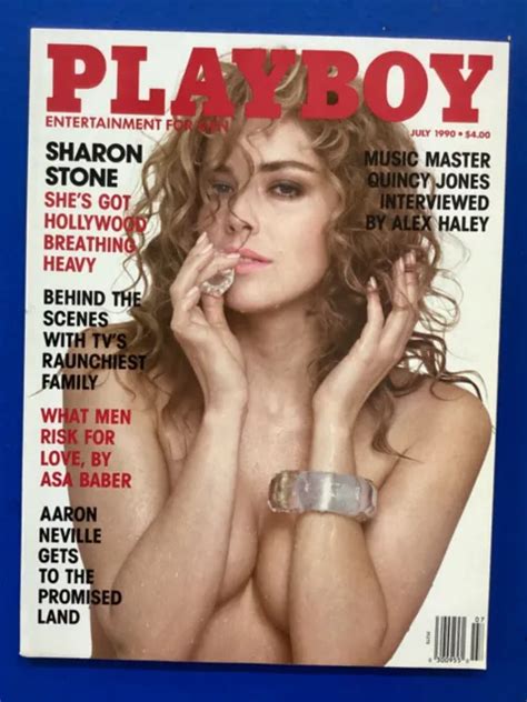 PLAYBOY JULY 1990 Sharon Stone Quincy Jones Jacqueline Sheen W