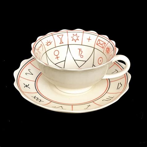 Vintage Fortune Telling Cup Saucer Tarot Cup Astrology Signs Etsy