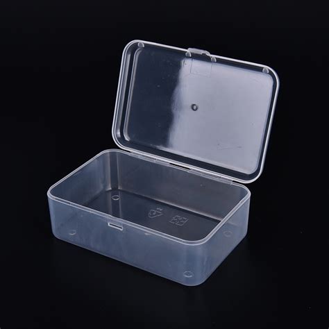 Small Plastic Transparent With Lid Collection Container Case Storage