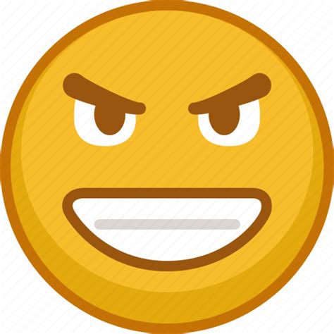 Emoji Emoticon Evil Grin Smile Emoticons Expression Icon
