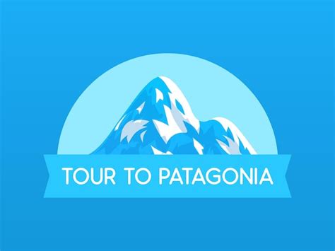 Tour A La Patagonia Vector Logo Ilustración Con Montaña De Viaje En