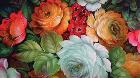 Online Crop Hd Wallpaper Art Paintings Flowers Bouquet High