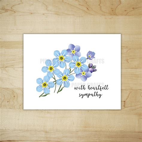 Sympathy Card Forget Me Not Condolence Bereavement Death Etsy