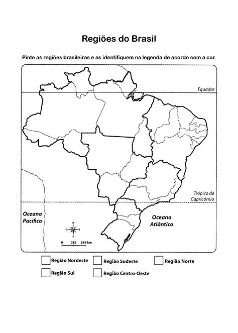 Mapa Do Brasil Com Legenda Para Colorir Ensino