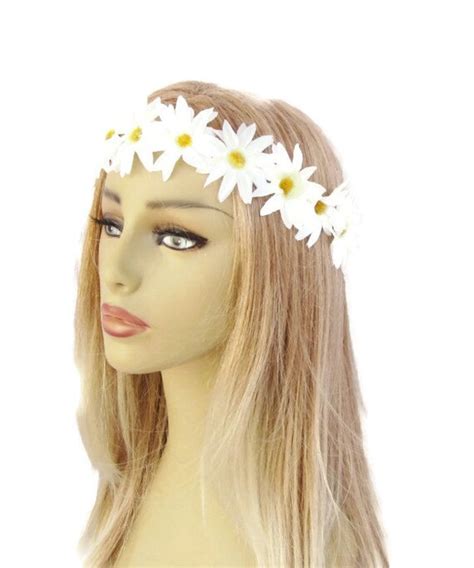 Items Similar To Daisy Crown Floral Headband Edc Hippie Bridal Beach