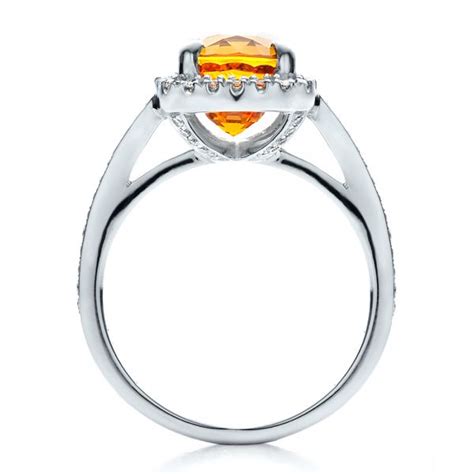 Custom Diamond And Orange Sapphire Engagement Ring 1452 Seattle