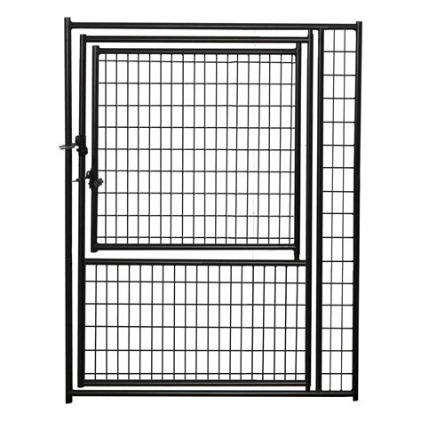 Jewett Cameron Lucky Dog Black Welded Wire Kennel Panels With Gate In