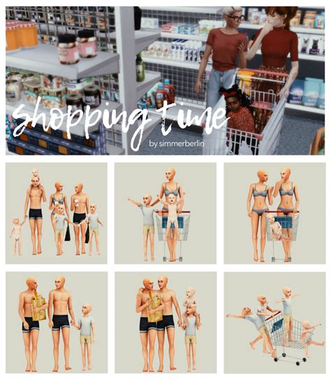 Sims 4 Cc Custom Content Pose Pack Shopping Time By Sb Simmer