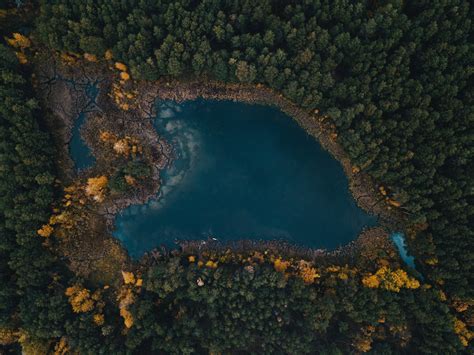 Blue Lagoon Lake Trees Top View Hd Wallpaper Wallpaper Flare