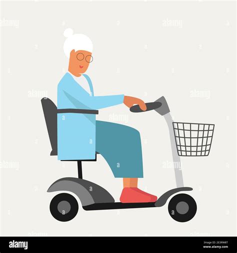 Sitting On Mobility Scooter Stock Vector Images Alamy