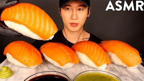 ASMR GIANT SALMON SASHIMI NIGIRI MUKBANG No Talking COOKING EATING