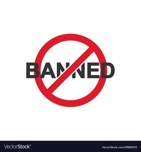 Banned Sign Icon On White Background Royalty Free Vector