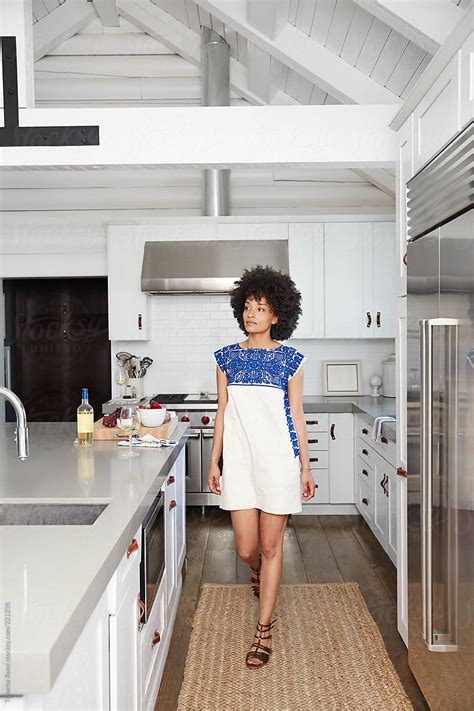 Black Woman At Home In Her Kitchen By Stocksy Contributor Trinette Reed Stocksy