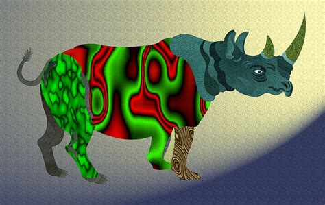 Colorful Rhino Digital Art By Richard Gage Fine Art America